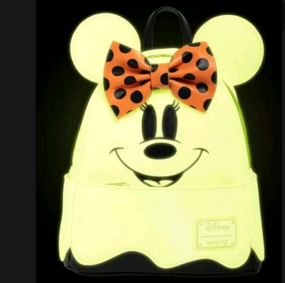 Loungefly Disney's Glow In The Dark Minnie Halloween Backpack - Picture 2 of 5